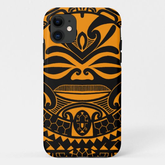 Polynesische tiki-masker ontwerp Case-Mate iPhone case (Achterkant)