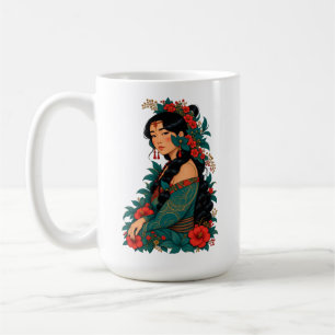 Polynesische Tropische Eiland Prinses Portret Koffiemok