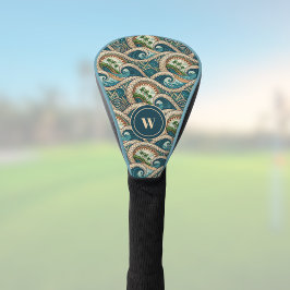 Polynesische Tropische Golf Palmboom Patroon Naam Golfheadcover