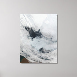 Polynya (open water) in het Zee Beaufort Canvas Afdruk