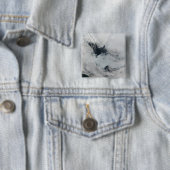 Polynya (open water) in het Zee Beaufort Vierkante Button 5,1 Cm (In situ)