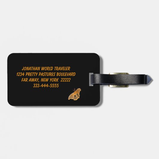 Polyphemus Moth Bagagelabel (Achterkant horizontaal)