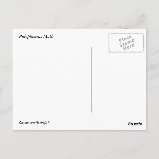 Polyphemus Moth Briefkaart (Achterkant)