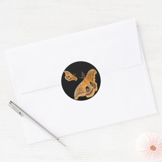 Polyphemus Moth Ronde Sticker (Envelop)