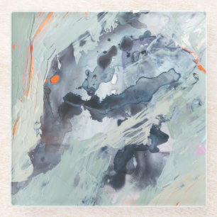 Polyphonic Zee - blauw Glazen Onderzetter