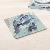 Polyphonic Zee - blauw Kartonnen Onderzetters (Schuin)