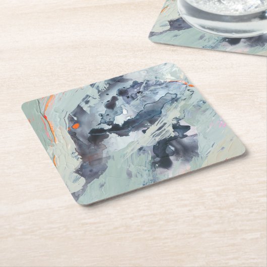 Polyphonic Zee - blauw Kartonnen Onderzetters (Schuin)