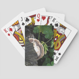 Polypore schimmel op boomstronk pokerkaarten