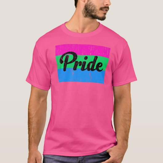 Polyseksueel Gay Pride Rainbow Word T-shirt (Voorkant)