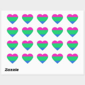 Polyseksuele geaardste vlag hart sticker (Vel)