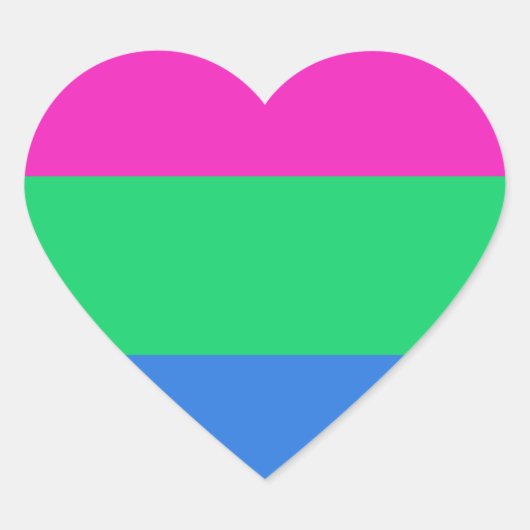 Polyseksuele geaardste vlag hart sticker (Voorkant)