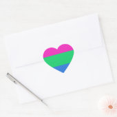 Polyseksuele geaardste vlag hart sticker (Envelop)