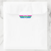 Polyseksuele geaardste vlag hart sticker (Tas)