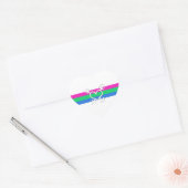 Polyseksuele geaardste vlag hart sticker (Envelop)