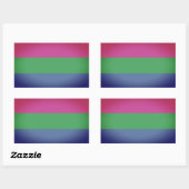 Polyseksuele geaardste vlag rechthoekige sticker (Vel)