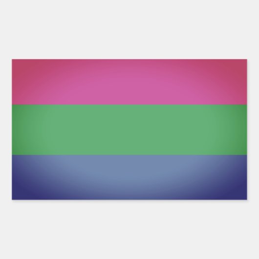 Polyseksuele geaardste vlag rechthoekige sticker (Voorkant)