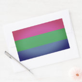 Polyseksuele geaardste vlag rechthoekige sticker (Envelop)