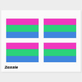 Polyseksuele geaardste vlag rechthoekige sticker (Vel)