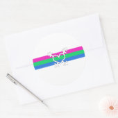Polyseksuele geaardste vlag ronde sticker (Envelop)