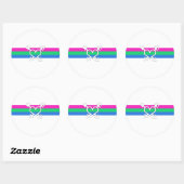 Polyseksuele geaardste vlag ronde sticker (Vel)