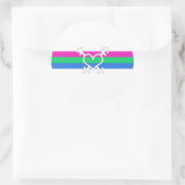 Polyseksuele geaardste vlag ronde sticker (Tas)