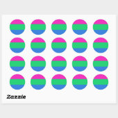 Polyseksuele geaardste vlag ronde sticker (Vel)