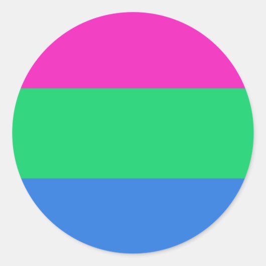 Polyseksuele geaardste vlag ronde sticker (Voorkant)
