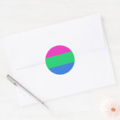 Polyseksuele geaardste vlag ronde sticker (Envelop)