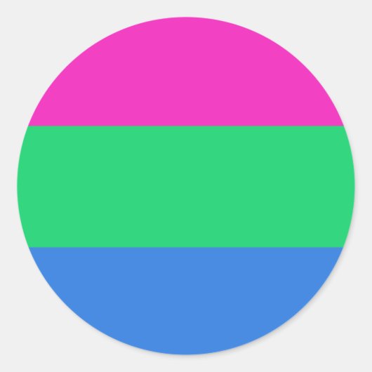 Polyseksuele geaardste vlag ronde sticker (Voorkant)