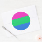 Polyseksuele geaardste vlag ronde sticker (Envelop)