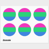 Polyseksuele geaardste vlag ronde sticker (Vel)