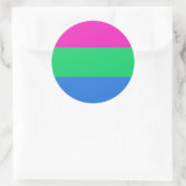 Polyseksuele geaardste vlag ronde sticker (Tas)