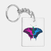 Polyseksuele geaardste vlag Swallowtail Butterfly Sleutelhanger (Voorkant Links)