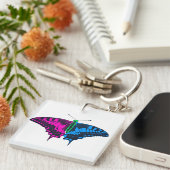 Polyseksuele geaardste vlag Swallowtail Butterfly Sleutelhanger (Voorkant Rechts)