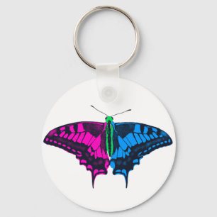 Polyseksuele geaardste vlag Swallowtail Butterfly Sleutelhanger