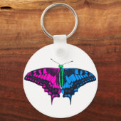 Polyseksuele geaardste vlag Swallowtail Butterfly Sleutelhanger (Voorkant)