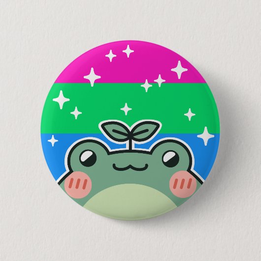 Polyseksuele LGBT Pride Flag Kikker Ronde Button 5,7 Cm (Voorkant)