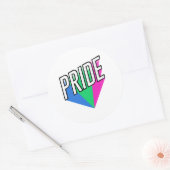 Polyseksuele pride Burst Ronde Sticker (Envelop)