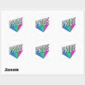 Polyseksuele pride Burst Ronde Sticker (Vel)