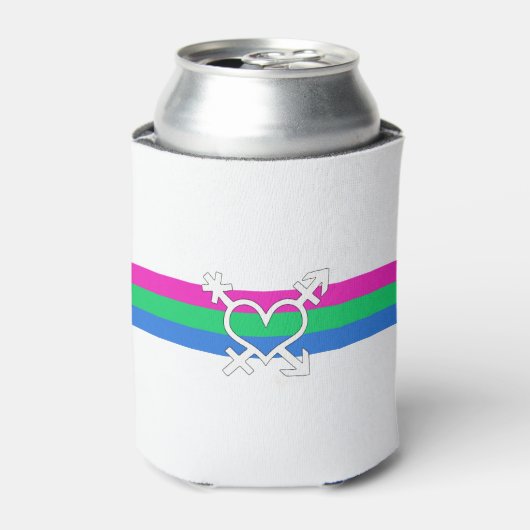 Polyseksuele Pride Vlag Blikjeskoeler (Blikje Voorkant)