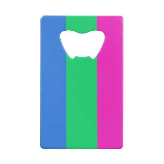 Polyseksuele Pride Vlag Creditkaart Flessenopener (Voorkant)