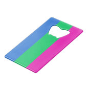 Polyseksuele Pride Vlag Creditkaart Flessenopener (Achterkant Gekanteld)