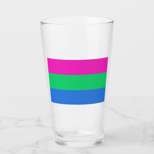 Polyseksuele Pride Vlag Glas (Voorkant)
