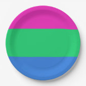 Polyseksuele Pride Vlag Papieren Bordje (Voorkant)
