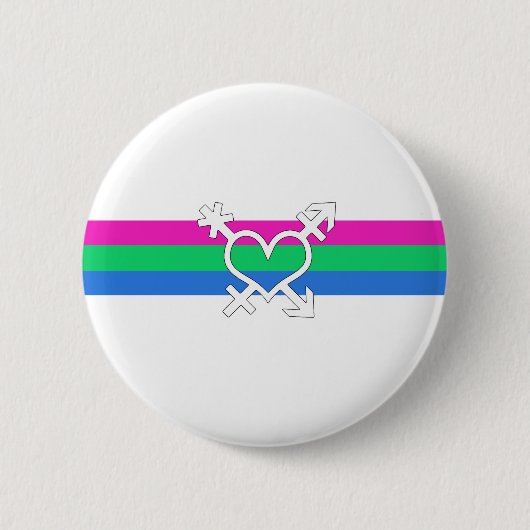 Polyseksuele Pride Vlag Ronde Button 5,7 Cm (Voorkant)