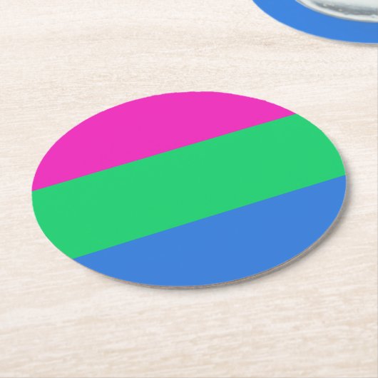 Polyseksuele Pride Vlag Ronde Kartonnen Onderzetter (Gebogen)