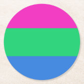 Polyseksuele Pride Vlag Ronde Kartonnen Onderzetter (Voorkant)