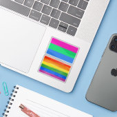 Polyseksuele Pride Vlag Sticker (Laptop met iPhone)