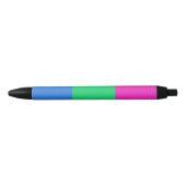 Polyseksuele Pride Vlag Zwarte Inkt Pen (Voorkant)