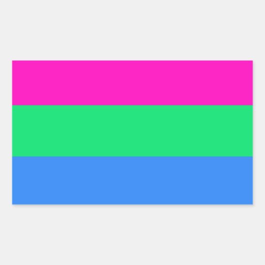 Polyseksuele pridevlag rechthoekige sticker (Voorkant)